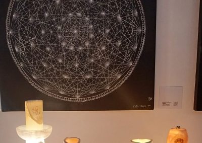 Stone Table lamps healing crystal lighting Whitw onys, Black Marble Calcite Seed of Life healing symbol. Rose Quartz, Calcite. Larimar Calcite glass base. Orange Calcite on Honeycomb Calcite Flower of Life healing symbol