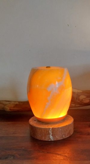 Yellow Onyx on Red Travertine luxury lamp