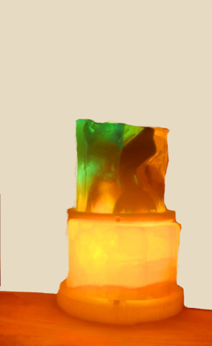Glass casting on Honeycomb Calcite